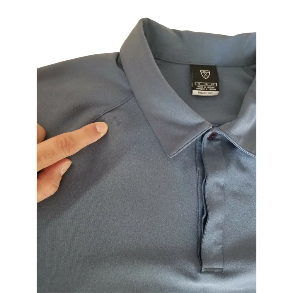 Nike Golf Shirt Mens Size XL Fit Dry Two Tone Blue Polo  Top Hidden Placket Core